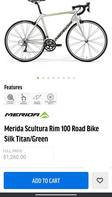 спортивный велосипед купить: MERIDA scultura 100 (2016) шоссейный велосипед Единственная в