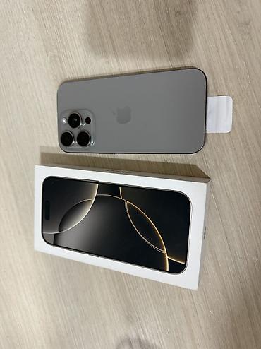 IPhone 16 Pro, Б/у, 256 ГБ, Natural Titanium, Защитное стекло, Чехол, Коробка, 89 %