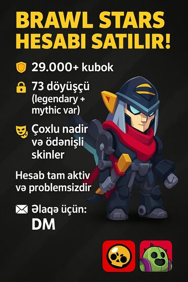 Digər: 🎮 Brawl Stars Hesabı Satılır! 🥇 29.000+ kupa 🔓 73 karakter (legendary