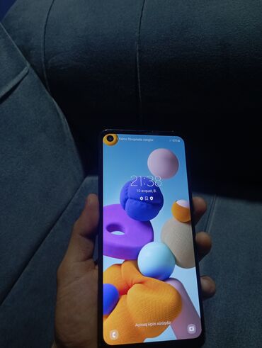 Samsung: Samsung Galaxy A21S, 32 GB, rəng - Göy, Zəmanət, Sensor, Barmaq izi