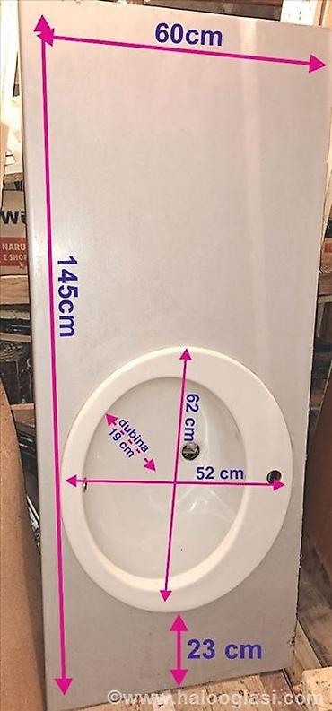 parksajd alati: Prodajem ugradni, ovalni umivaonik 62 cm x 52 cm sa kupatilskom pločom — 2