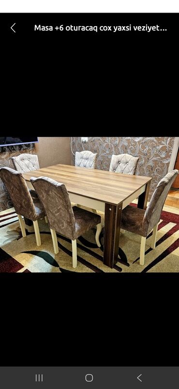 metbex desti: Для гостиной, Нераскладной, Прямоугольный стол, 6 стульев