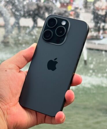 телефон на 10000: IPhone 15 Pro, Колдонулган, 128 ГБ, Кара, Коргоочу айнек, 99 %