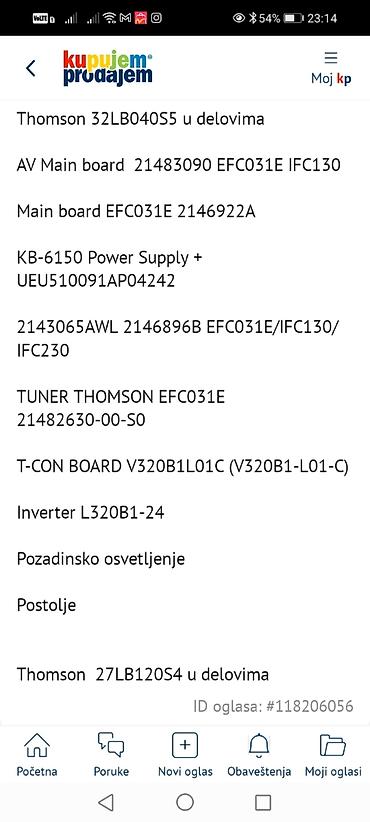 Aksesoari za TV i video: Thomson 32LB040S5 i 27LB120S4 – prodaja u delovima Dostupne — 17