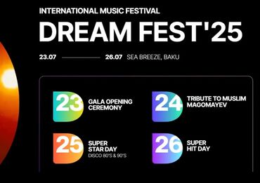 Digər idman və istirahət malları: DREAMFEST 26 iyul fanzone bilet satilir