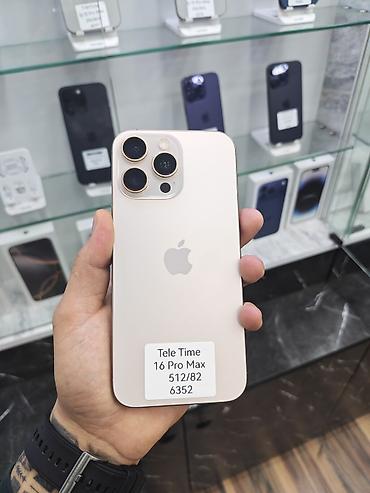 apple ipad 9: IPhone 16 Pro Max, 512 GB, Desert Titanium, Zəmanət, Simsiz şarj, Face ID — 1