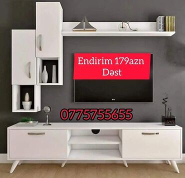 televizor alti dizayn: Siyirməsiz, Polkalı, Mat laminat, Azərbaycan, 1 il zəmanət, Kredit yoxdur