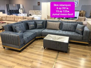 Divan və masa dəstləri: Yeni, Künc divan, Qonaq otağı üçün, Açılan — 3