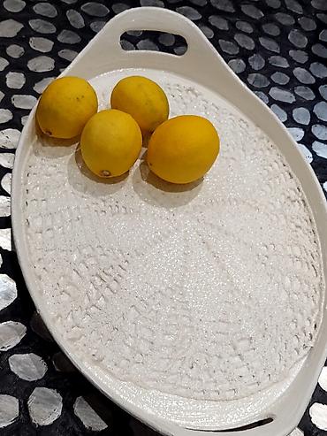 caydanlar: Ağ dekorativ servis/tray Instagram:@art_form.design - Forma: oval — 2