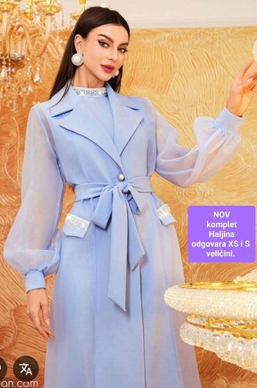platneni kaisevi: XS (EU 34), color - Blue, Evening, Long sleeves