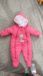 пуховой комбинезон для новорожденных: Детский комбинезоны на зиму размер яркий 74 см светло розовый 68 см