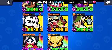 ps satış: Brawl Stars oyunu üçün yüksək səviyyəli hesab Xüsusiyyətlər: - — 4