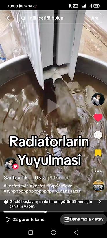 Digər radiatorların növləri: Kombi radiator isti polun kompressor vasitesi ile yuyulmasi — 3