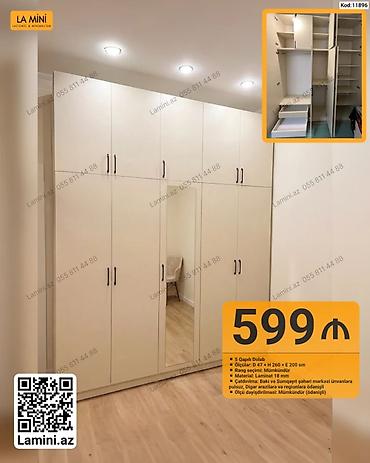 skaflar: Düz dolab, Yataq otağı üçün, Paltar üçün, Açılan, Korpuslu, 5 qapı — 1