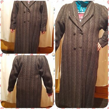 женское пальто: Пальто 9XL (EU 58), цвет - Коричневый