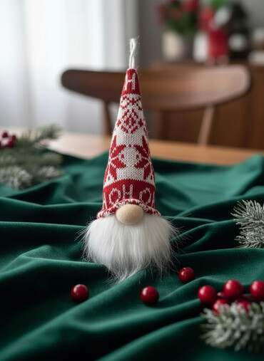 Yeni il oyuncaqları və bəzəkləri: Məhsul: LED işıqlı Yeni il/C̈əngə mücəssəməsi – skandinav cırtdan — 2