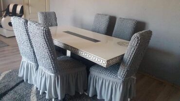 Posteljina: Rastegljiva navlaka za stolicu  CENA SETA 2590 DIN( 6 KOMADA) Kada — 8