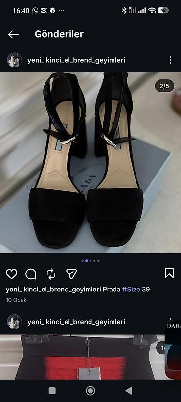 Basanoşka və səndəllər: Prada qadın sandaleti - Rəng: qara - Material: zərif süet üst hissə — 3