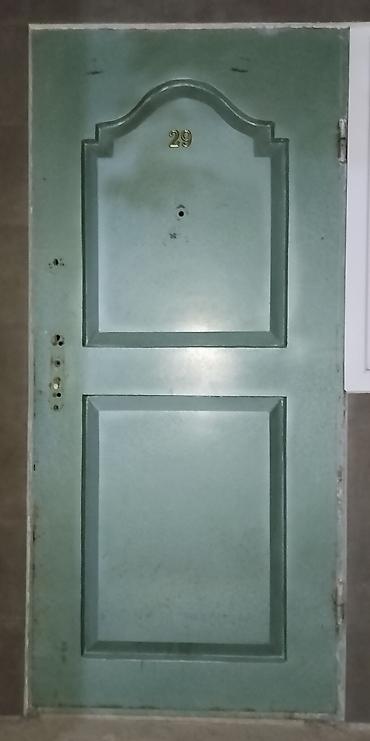 Metal giriş qapısı - Material: polad/metal təbəqə - Rəng: açıq yaşıl — 2