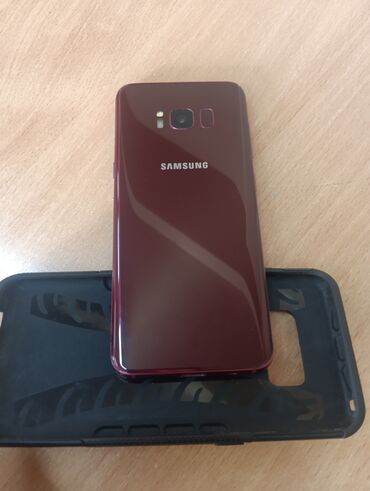 телефоны самсунги: Samsung Galaxy S8, Колдонулган, 64 ГБ, түсү - Кызыл, 1 SIM, eSIM