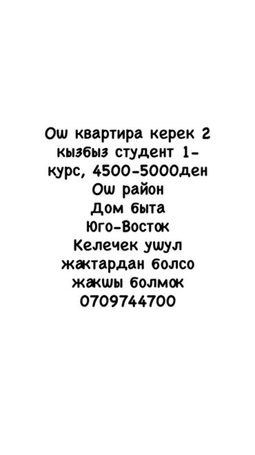 квартира 1 комнотная: 1 бөлмө, Чогуу жашоо менен