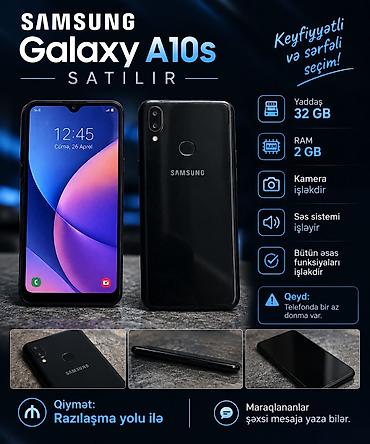 nomre satisi nar: Samsung Galaxy A10s, 32 GB, rəng - Qara, Barmaq izi, İki sim kartlı — 1