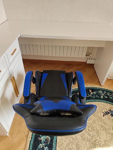 ofis kreslolar: Oyun/ofis kreslosu – ergonomik dizayn, qara-mavi rəng. Vəziyyəti — 7