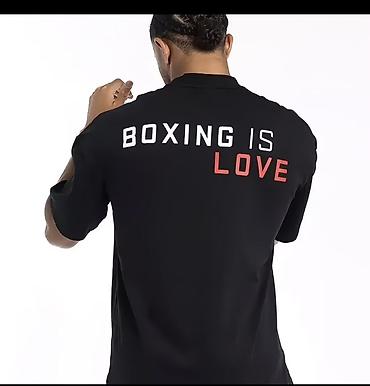 Футболкалар: Футболка мужская Boxing Is Love - Цвет: черный - Принт: крупная — 2