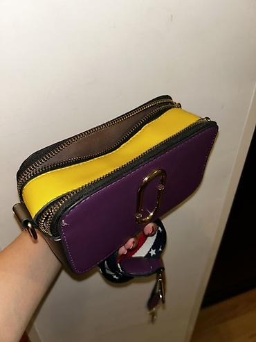 bts canta: Çiyin çantası – mini “camera bag” formatı - Rəng: bənövşəyi ön hissə — 7