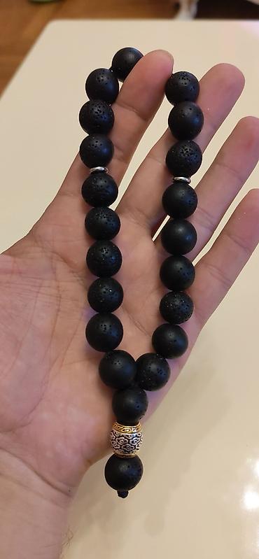 Aksesuarlar: Vulkan(Lava)Daşı təsbeh,14 mm,mumlu ipe yigilib,1 daş 14 mm ara — 5