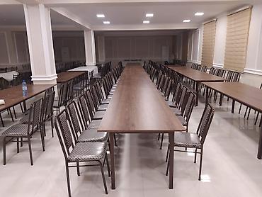 Sifarişlə restoran üçün masa və oturacaq dəstləri: Stullar ilə, Düz masa — 4