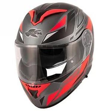 Kawasaki: Kappa integralna moto kaciga – sportski dizajn, crno‑siva sa crvenim — 17
