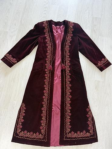 холат: Пальто, Халат, Осень-весна, Бархат, Длинная модель, L — 1