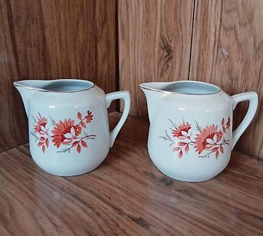 Qab-qacaq və mətbəx ləvazimatları: Porcelan süd/qaymaq qabları dəsti (2 ədəd) - Material: porselen - — 2
