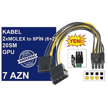 Настольные ПК и комплектующие: Kabellər "MOLEX/SATA to 4PİN/6PİN/8PİN Original" MƏHSULLAR TAM — 8