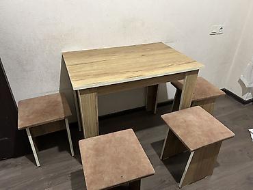 taburetkalar: Mətbəx üçün, Yeni, Açılmayan, Dördbucaq masa, 4 stul — 2