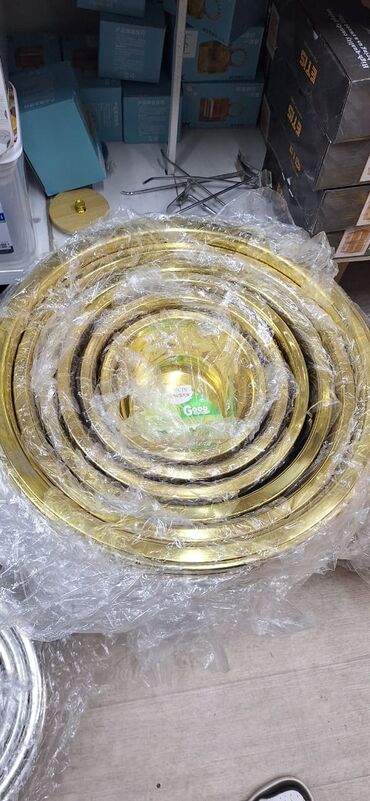 полевая кухня: Акция ‼️‼️‼️эки кун Нержавейка золото набор 6pcs качества 👍👍 толстый