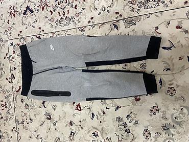 nike tech flecee: Спортивные брюки Nike Tech Fleece (серые с черными вставками) - — 1