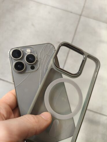 Apple iPhone: IPhone 15 Pro, 256 GB, Natural Titanium, Qırıq