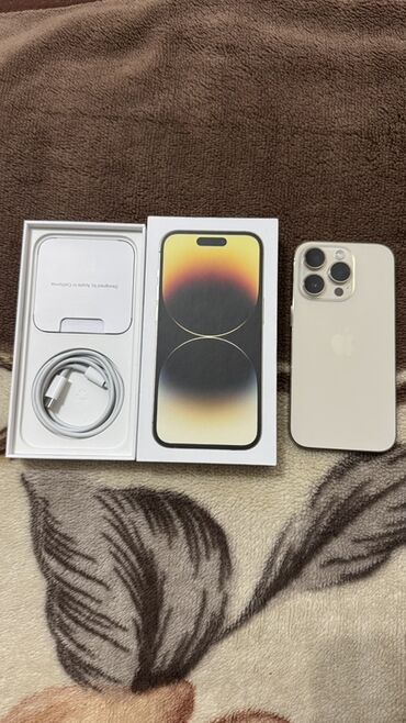 айфон xs цена в джалал абаде: IPhone 14 Pro, Колдонулган, 256 ГБ, Алтын, Куту, 81 %