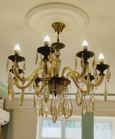 Pərdə və jalüzlər: Çılçıraq, 8 lampa, Xrustal