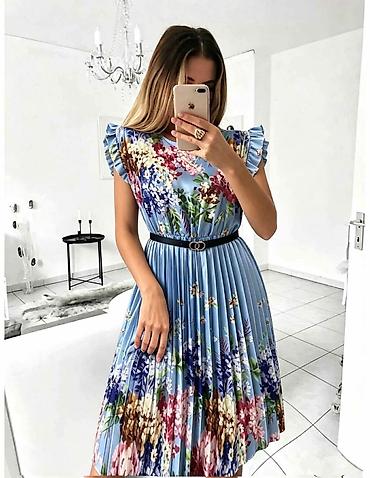marija: Plisirana midi haljina sa floralnim printom - Kroj: A-linija — 4