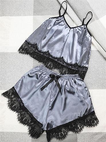 Домашние костюмы: Шикарная, вызывающая двойка Ткань :Атлас.(прям очень приятная к — 26