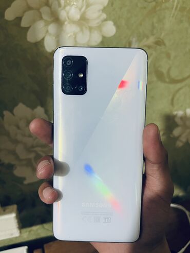 динамики для авто: Samsung Galaxy A51, Колдонулган, 128 ГБ, түсү - Ак, 2 SIM