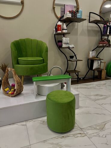 Salon, tibbi mebel dəsti: Pedikür üçün salon dəsti - Komplekt: yumşaq məxmər örtüklü kreslo — 3