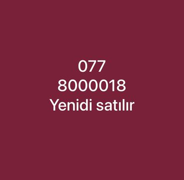 SİM-kartlar: Number: ( 077 ) ( 8000018 ), Yeni