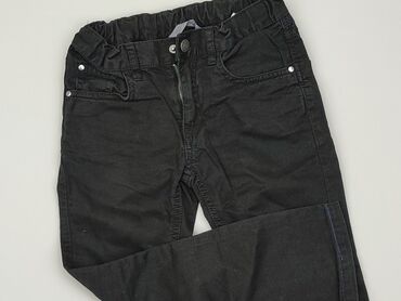 czarne jeansy dziury: Spodnie jeansowe, H&M, 7 lat, stan - Zadowalający