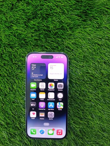 Apple iPhone: IPhone 14 Pro, 128 GB, Deep Purple, Barmaq izi, Simsiz şarj, Sənədlərlə