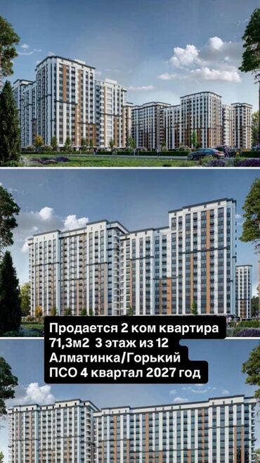 3комнатный дом: 2 комнаты, 71 м², Элитка, 3 этаж, ПСО (под самоотделку)