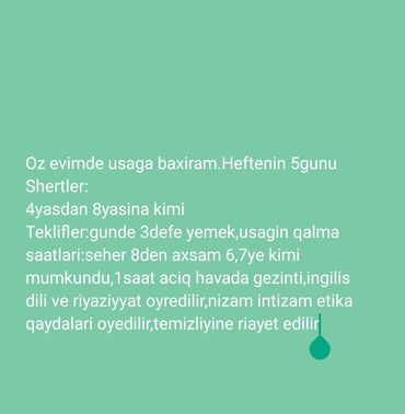 daye iş elanları sumqayıt: Dayə tələb olunur, İstənilən yaş, 5/2